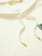 Casablanca - Embroidered Organic Cotton-Jersey Hoodie - White