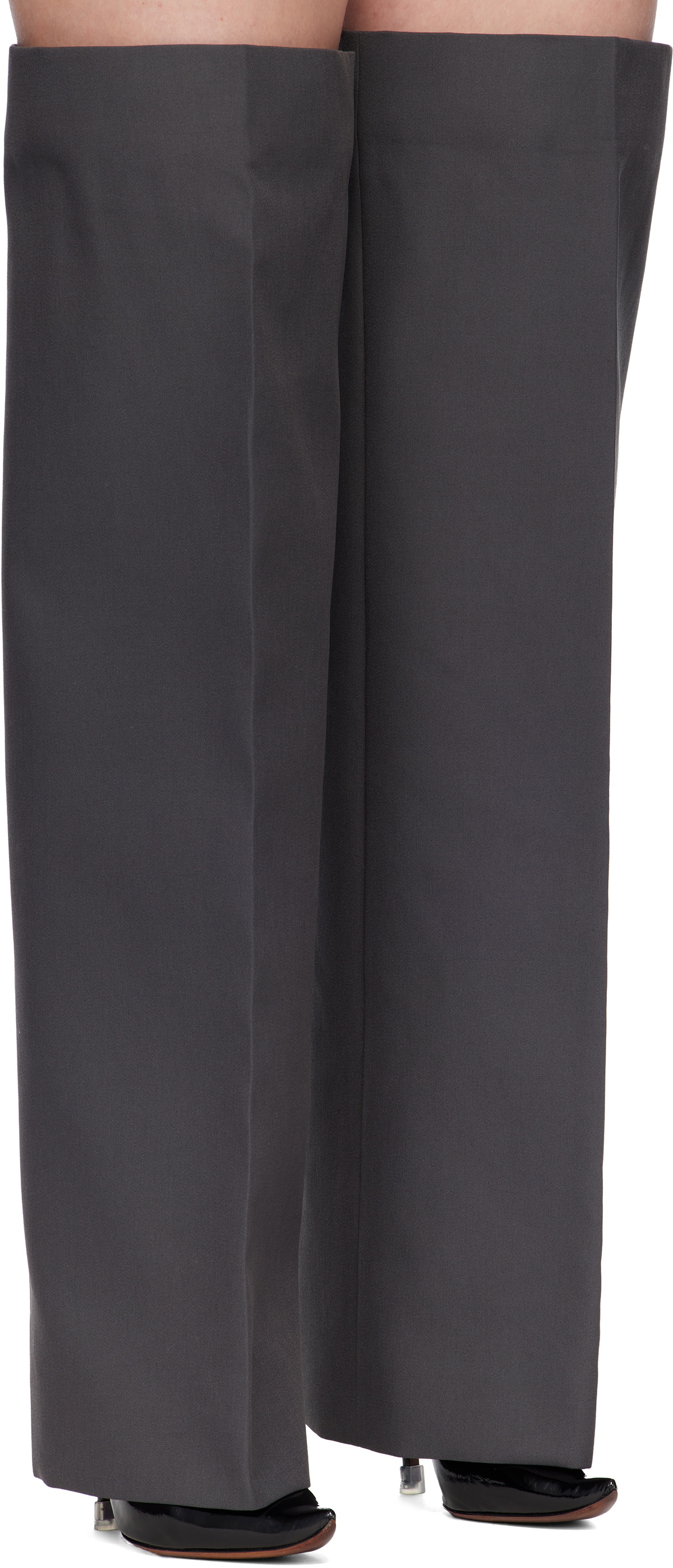Jean Paul Gaultier Gray Logo Patch Gaiters