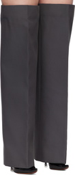 Jean Paul Gaultier Gray Logo Patch Gaiters