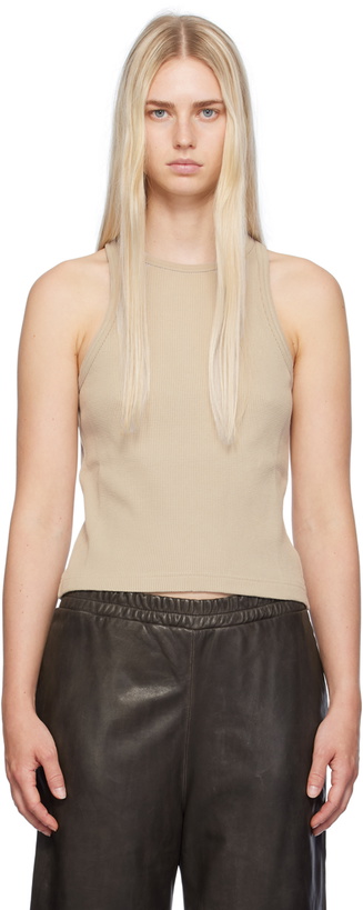 Photo: Acne Studios Taupe Garment-Dyed Tank Top.