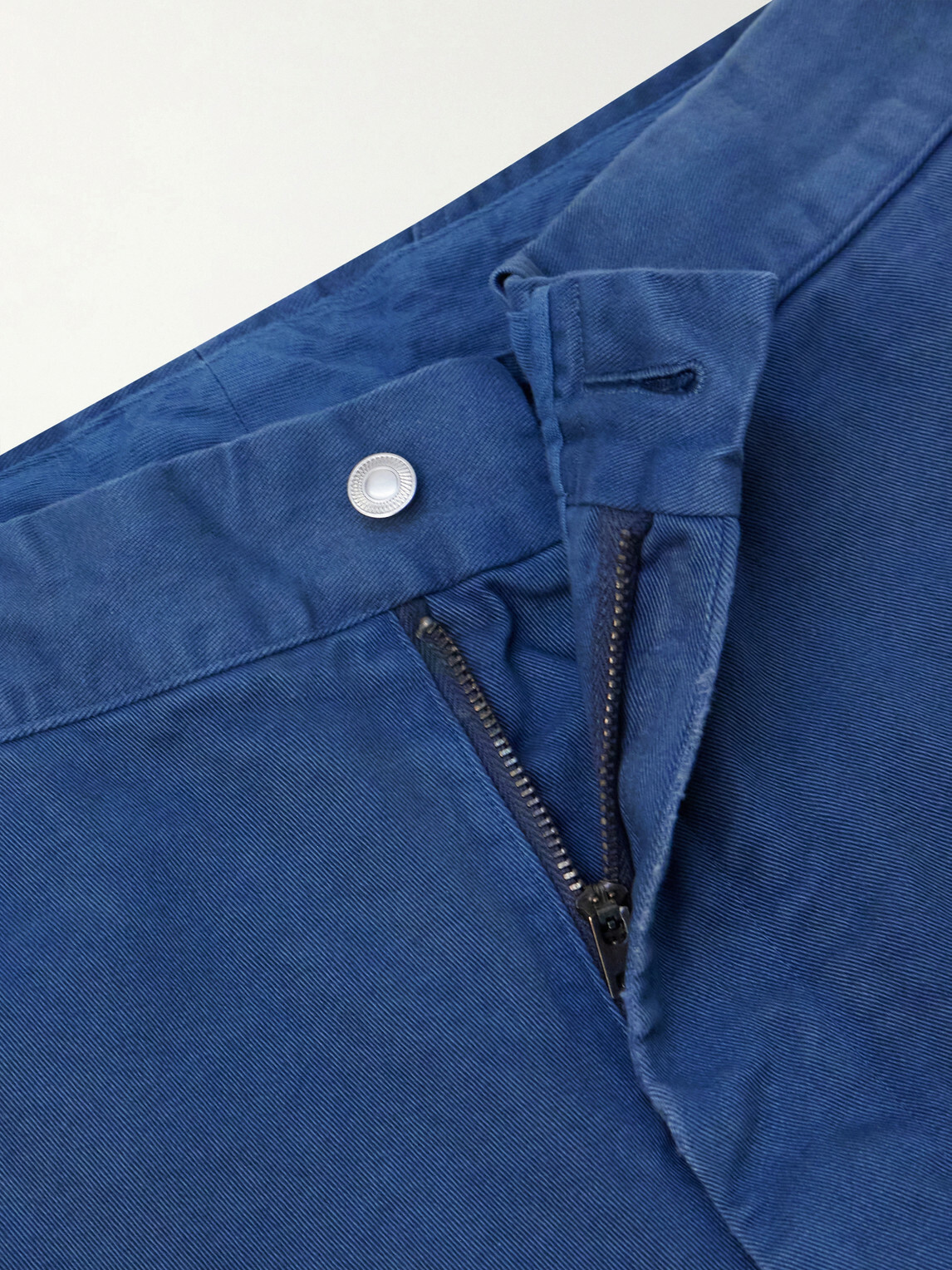 A.PRESSE - Straight-Leg Cotton-Twill Trousers - Blue