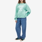 Sporty & Rich Men's Emlbem Sweatshirt in Aquamarine/White