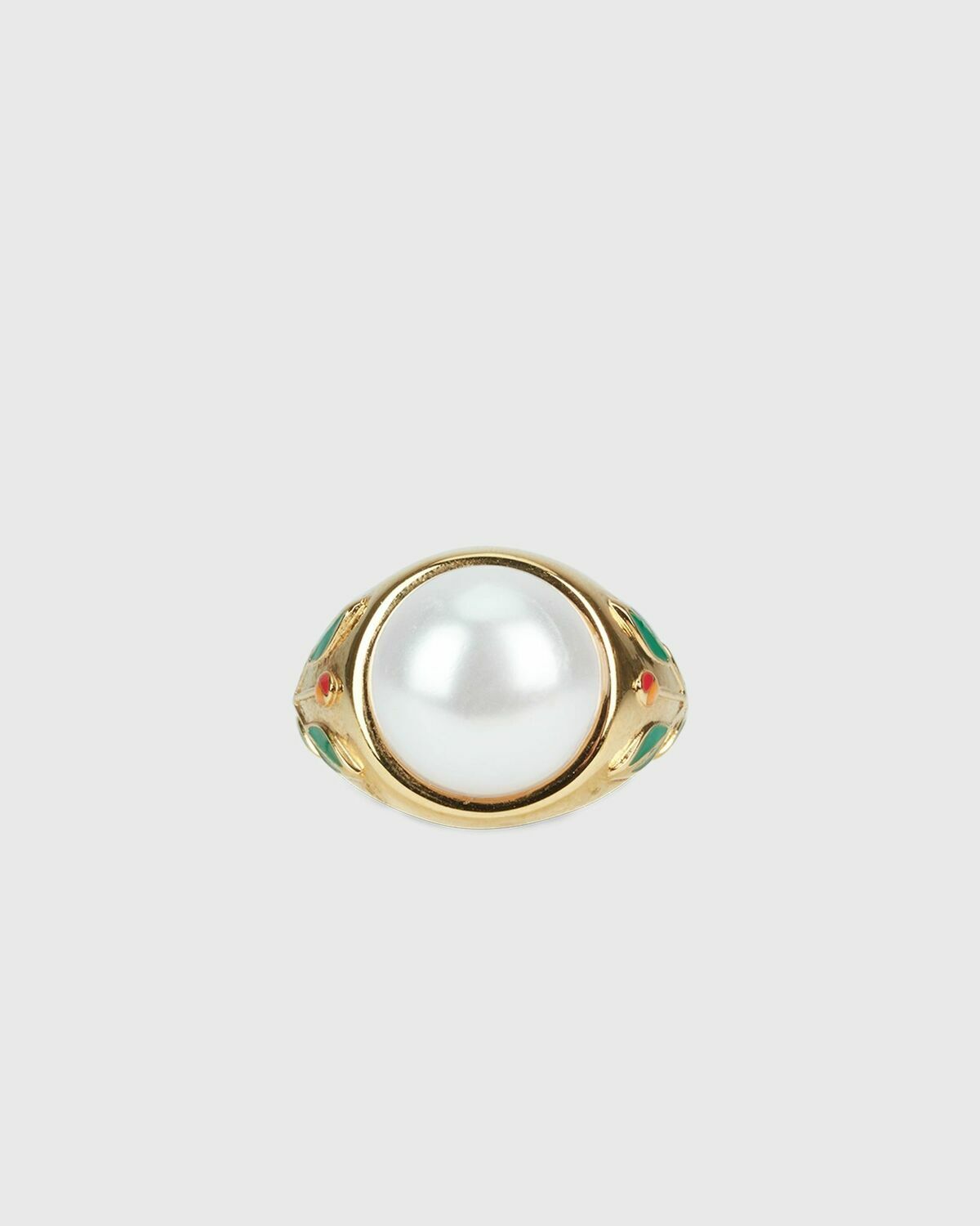 Casablanca PEARL SIGNET RING orange Mens Jewellery