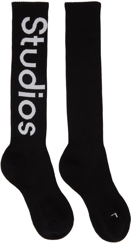 Photo: Acne Studios Black Logo Jacquard Socks