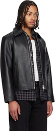 Sunflower Black Short Leather Jacket