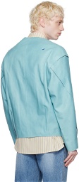 ADER error Blue Rio Leather Jacket
