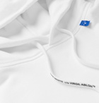 Off-White - Slim-Fit Logo-Print Loopback Cotton-Jersey Hoodie - White