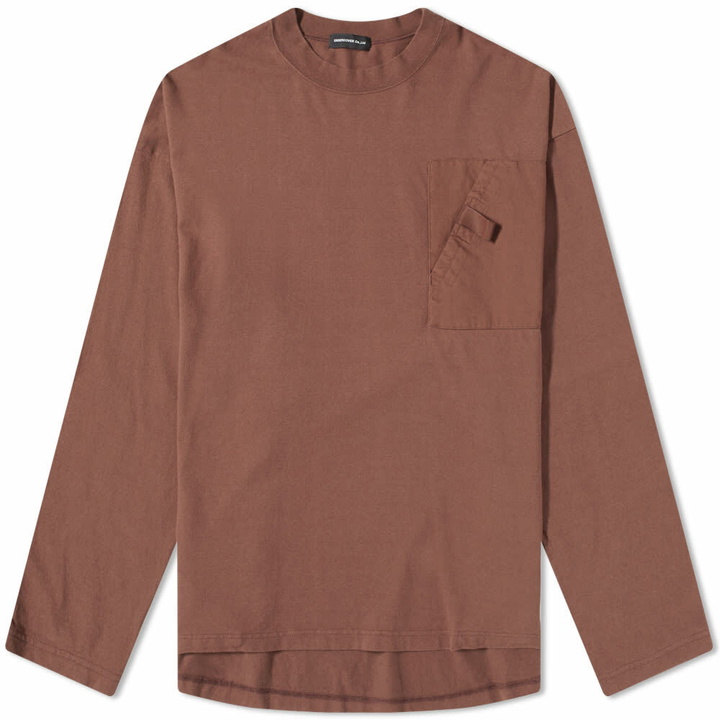 Photo: Undercover Men's Zip Detail Long Sleeve T-Shirt in Brown