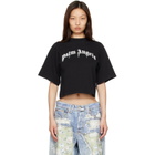 Palm Angels Black Dripping Curved Logo Boxy T-shirt