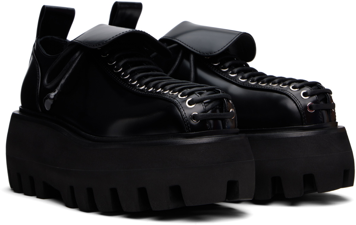McQueen Black Sofa Lace Up Derbys