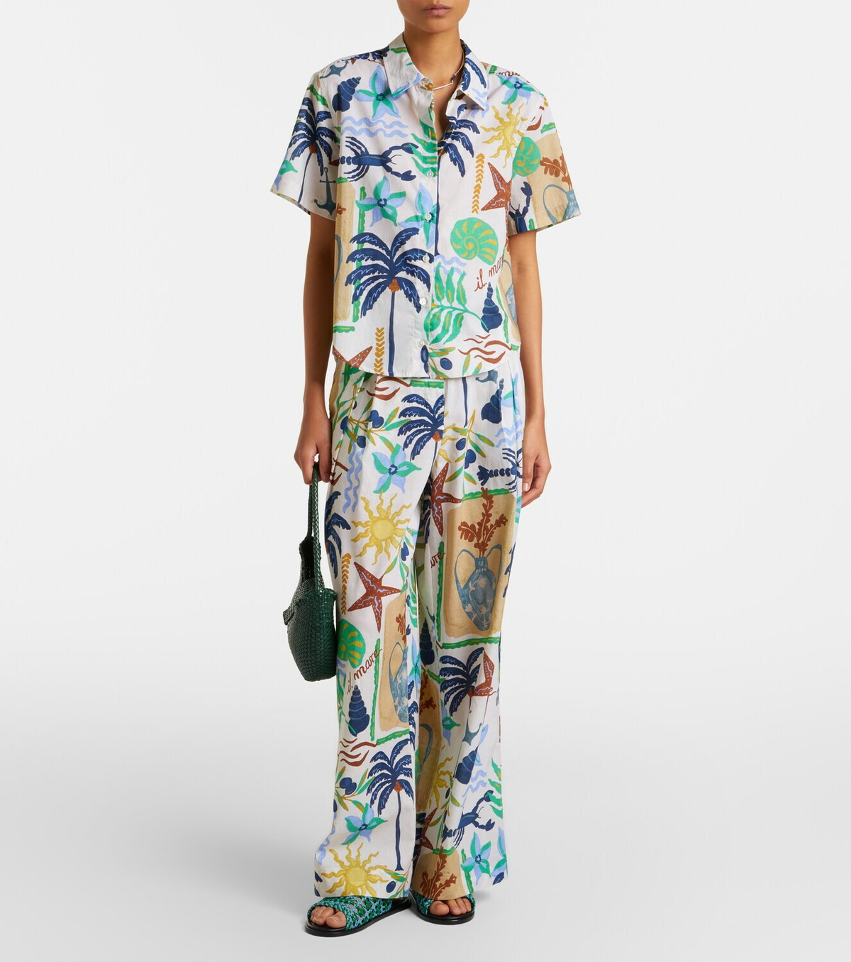 Velvet Marnie printed cotton poplin shirt