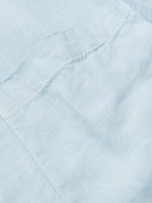 Portuguese Flannel - Camp-Collar Linen Shirt - Blue
