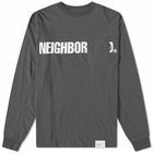 Neighborhood Men's Long Sleeve Logo Print Pocket T-Shirt in Black