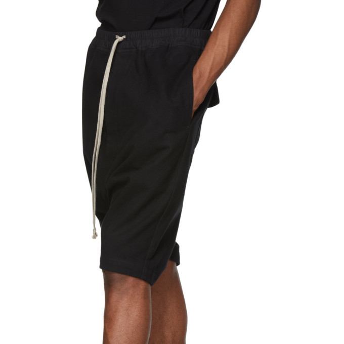 Rick Owens Black Forever Basket Swinger Shorts Rick Owens