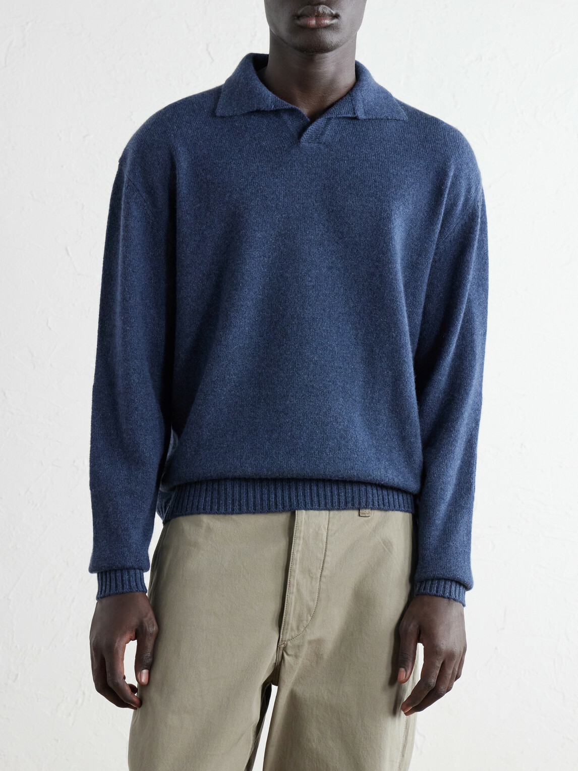 SEASE - Cashmere Polo Sweater - Blue