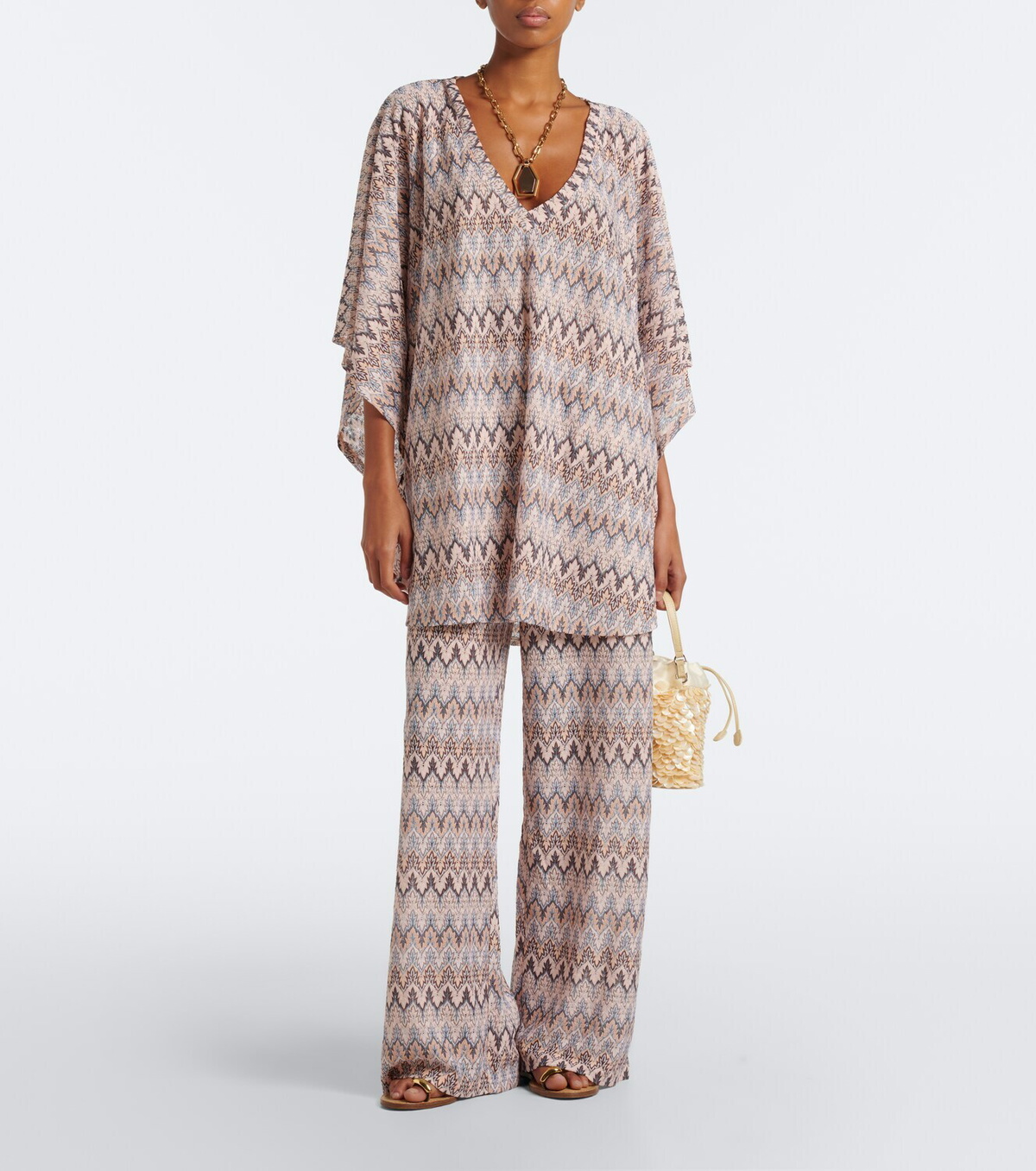 Melissa Odabash Josie chevron knitted kaftan