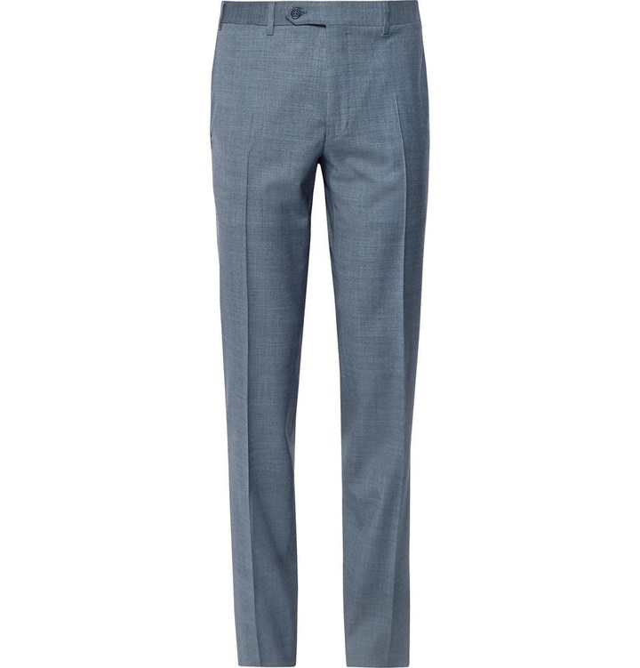 Photo: Canali - Storm-Blue Slim-Fit Tapered Wool Suit Trousers - Blue