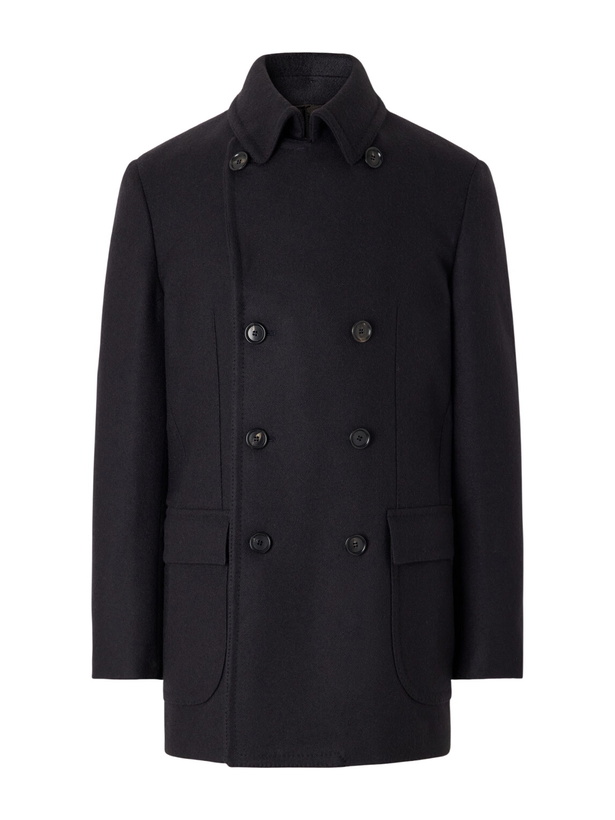 Photo: De Petrillo - Double-Breasted Virgin Wool Coat - Black