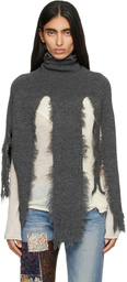 Junya Watanabe Gray Wool Turtleneck Cape