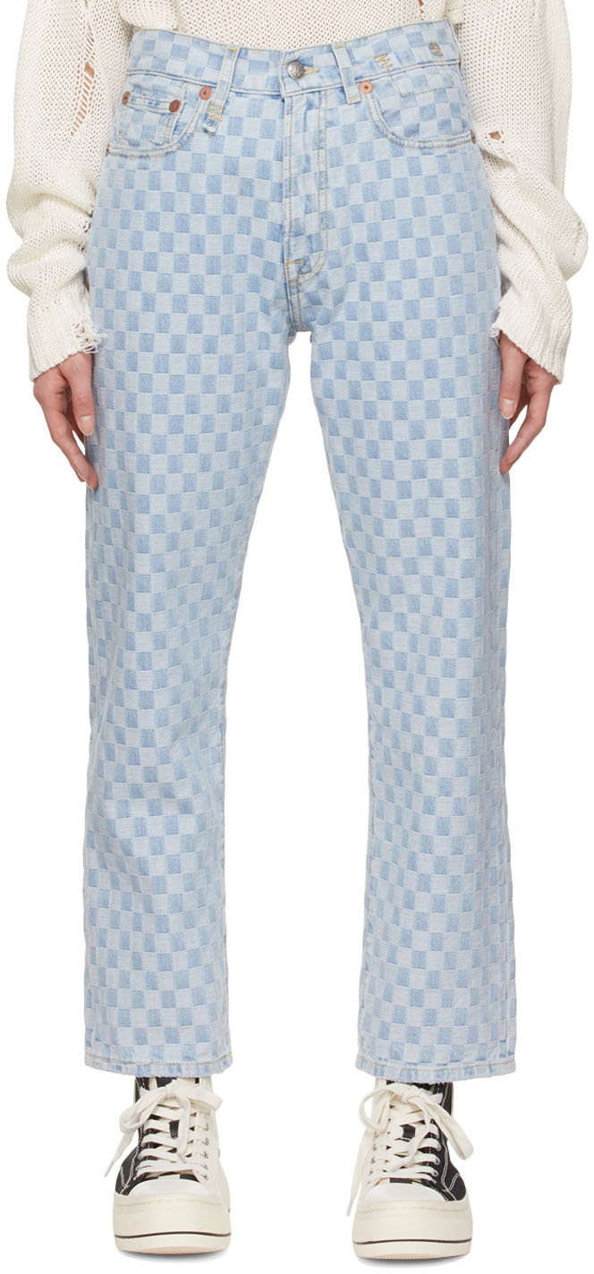 R13 Blue Check Jeans R13