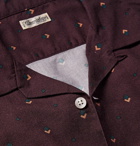 Camoshita - Slim-Fit Camp-Collar Printed Twill Shirt - Men - Merlot