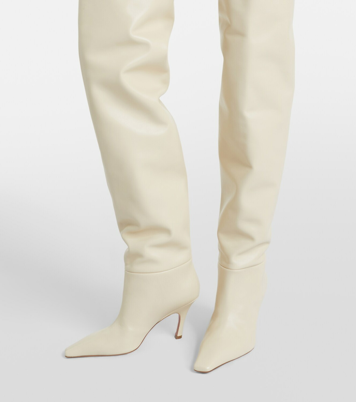 Amina Muaddi Jamie 80 leather over-the-knee boots
