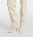 Amina Muaddi Jamie 80 leather over-the-knee boots