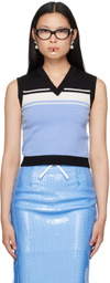 Shushu/Tong Blue & Black Striped Vest