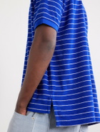 Beams Plus - Striped Cotton-Blend Terry Polo Shirt - Blue