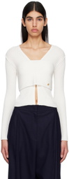 Recto Off-White Two-Way Cardigan