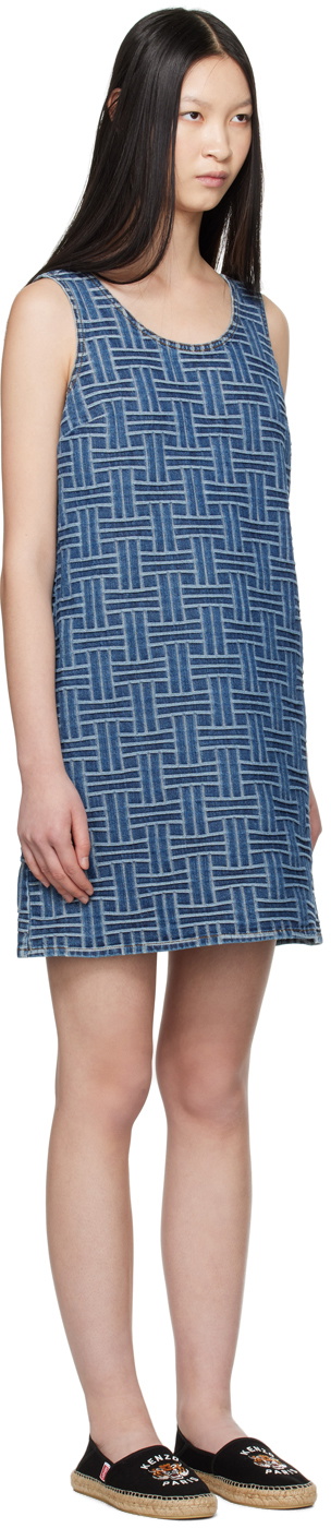 Kenzo Blue Kenzo Paris Three Hole Minidress