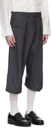 Omar Afridi Gray Knee Darted Flare Shorts