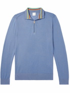 Paul Smith - Slim-Fit Merino Wool Half-Zip Sweater - Blue