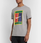 Nike Tennis - Court Logo-Embroidered Cotton-Jersey T-Shirt - Gray