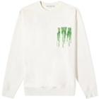 JW Anderson Men's Slime Logo Classic Crew Sweat in Off White/Green