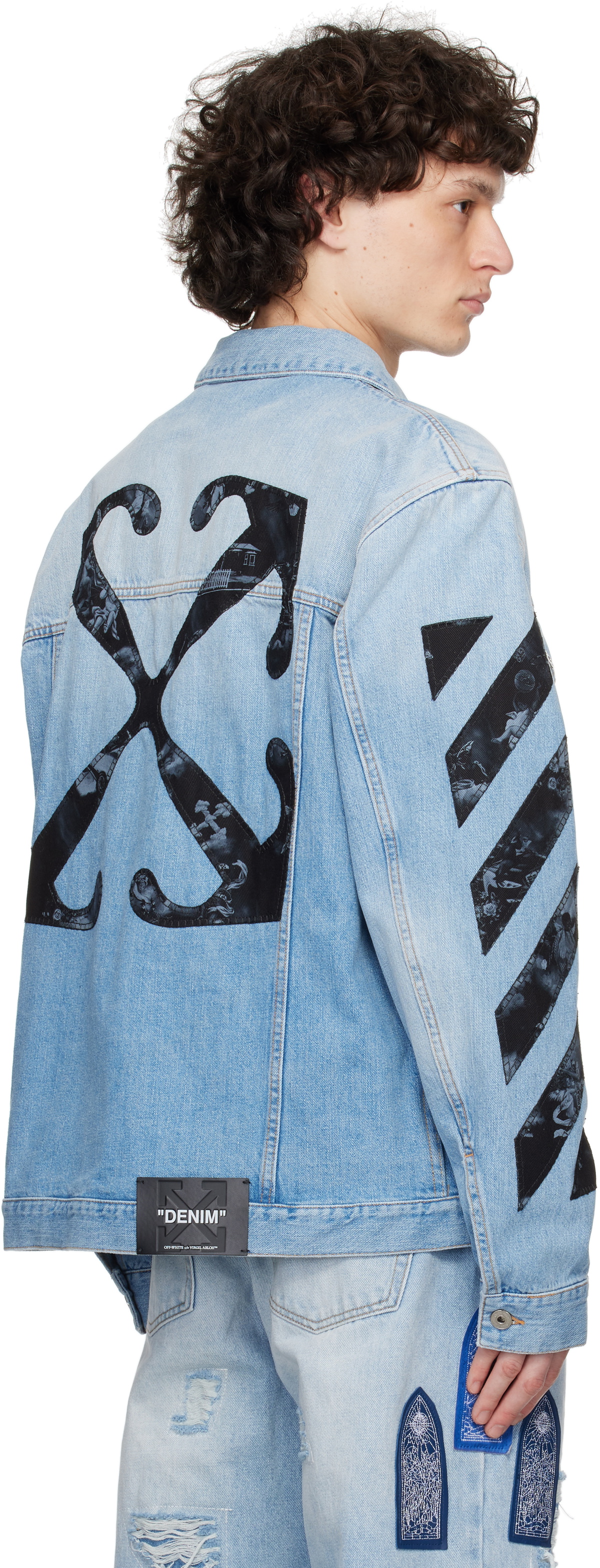 Off-White Blue Fresco Diag Arrow Skate Denim Jacket