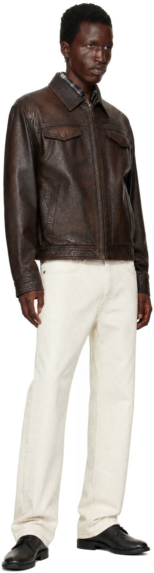 Hugo Off-White Relaxed Tapered Fit Jeans