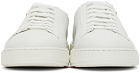 Santoni White Grained Leather Sneakers