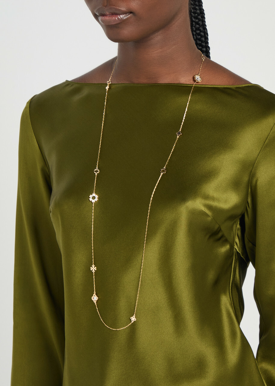 Tory Burch Forget Me Not Long 18kt Gold-plated Necklace - One Size