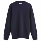 Stone Island Men's Reverse Seam Lambswool Crew Neck Jumper in Navy Blue