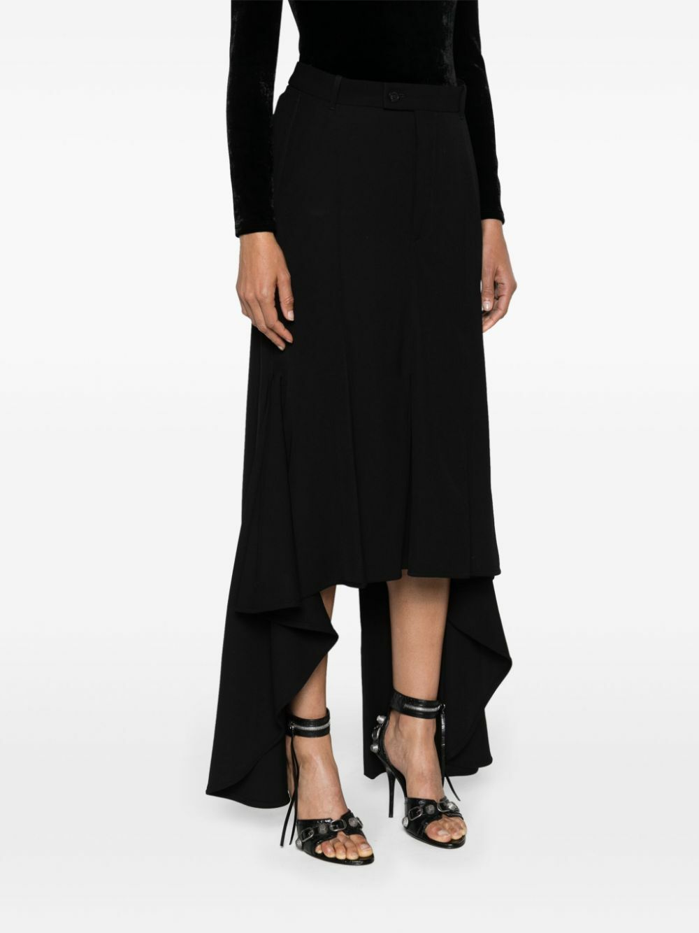 スカート Balenciaga Black Satin Skirt Balenciaga Black Deconstructed Godet Skirt Balenciaga