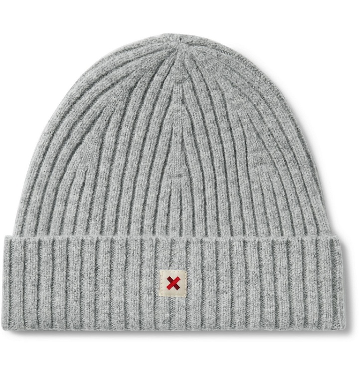 Photo: Best Made Company - Cap of Courage Logo-Appliquéd Ribbed Wool Beanie - Gray