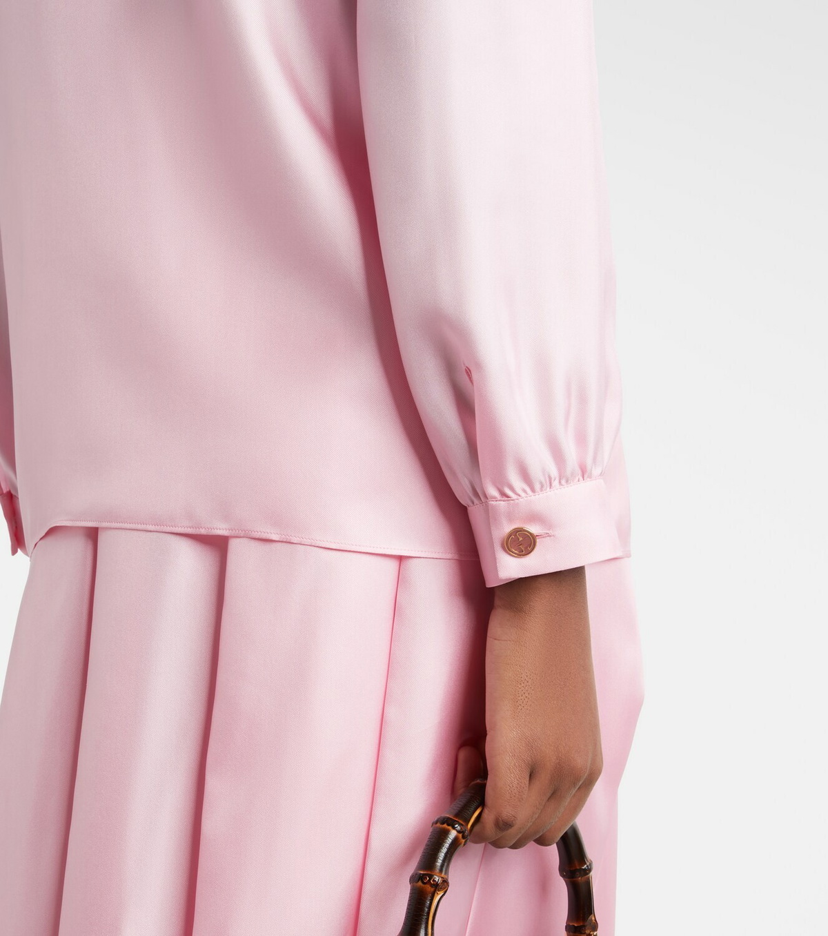 Gucci Tie-neck silk twill blouse