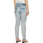 Unravel Blue Distressed Reversed Boyfriend Fit Jeans