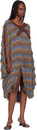 Kiko Kostadinov Blue & Brown Rossi Midi Dress