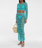 Anna Kosturova Rosette crochet cotton maxi skirt