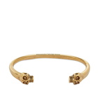 Alexander McQueen Men's Twin Skull Bracelet in Gold