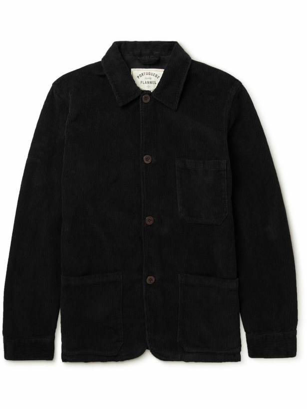 Photo: Portuguese Flannel - Cotton-Corduroy Chore Jacket - Black