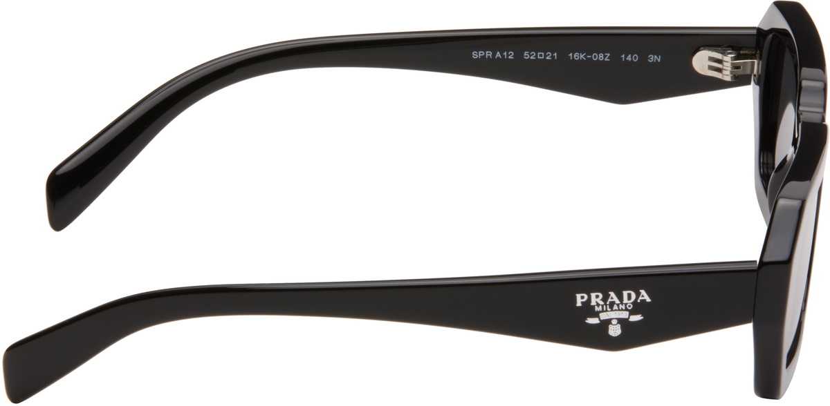 BRAND NEW Auth Prada Angular Black Sunglasses #UNISEX Prada Contrasting Logo Square Acetate & Plastic Sunglasses  main image 4