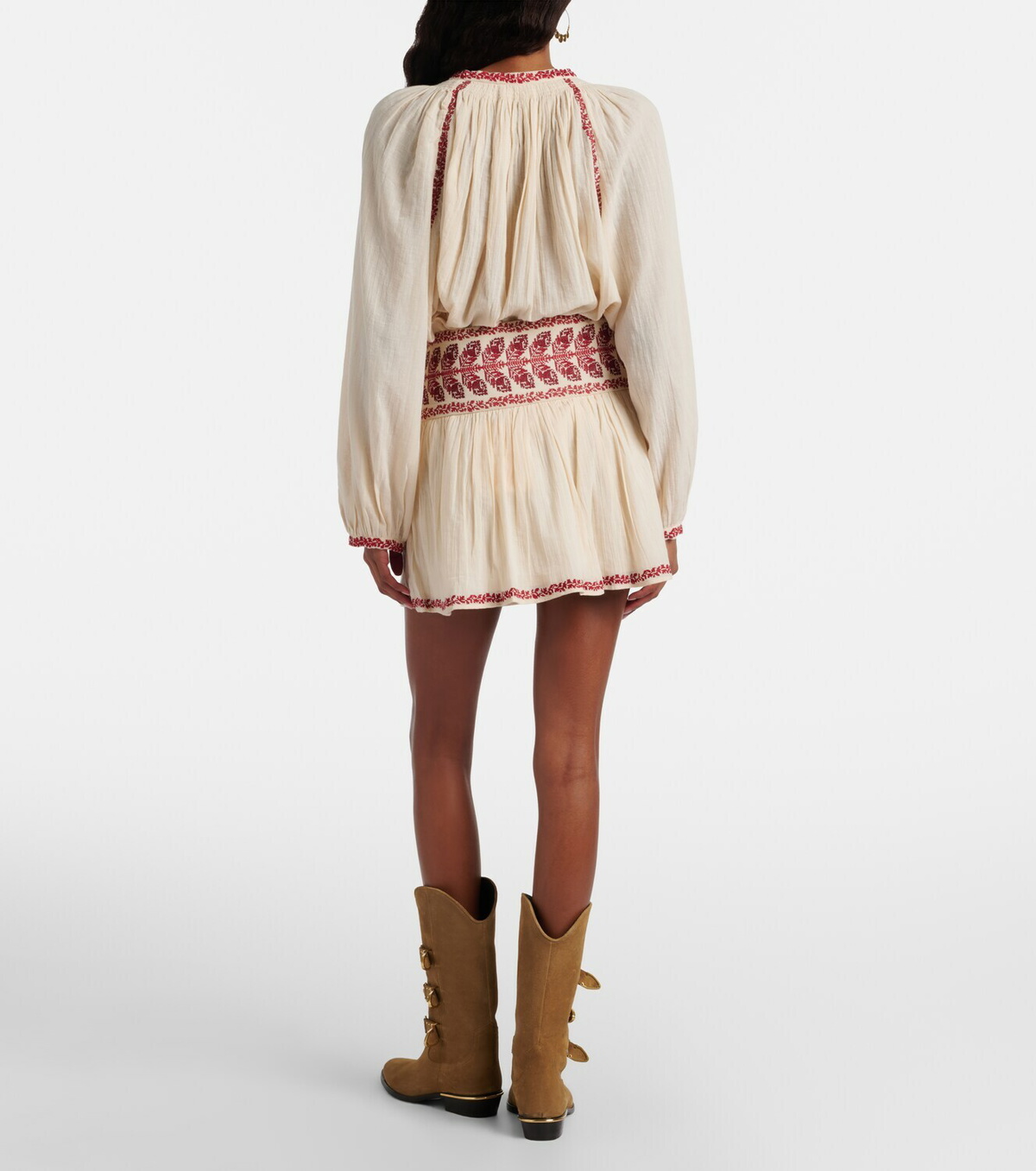 Marant Etoile Picadilia embroidered cotton miniskirt